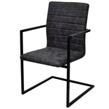 Vidaxl eetkamerstoelen 2 st kunstleer zwart