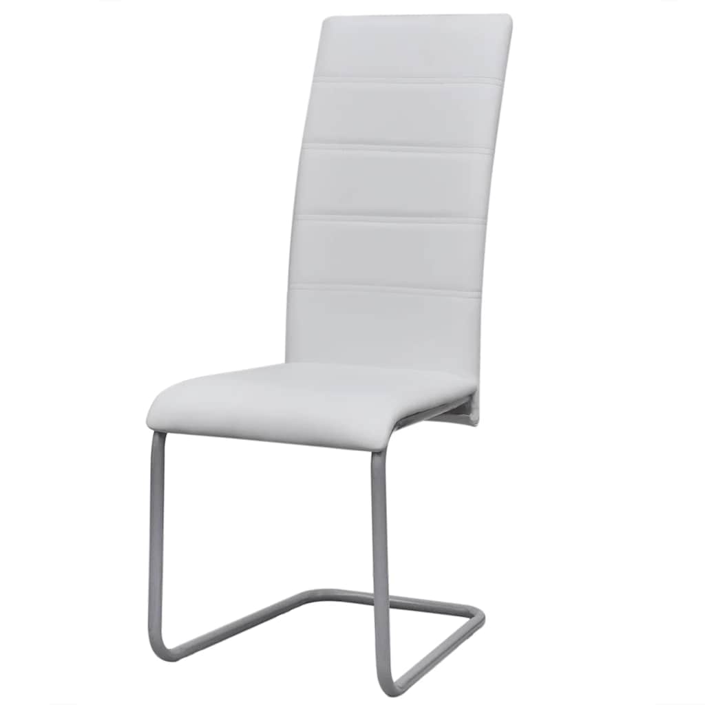 Vidaxl eetkamerstoelen 4 st kunstleer wit