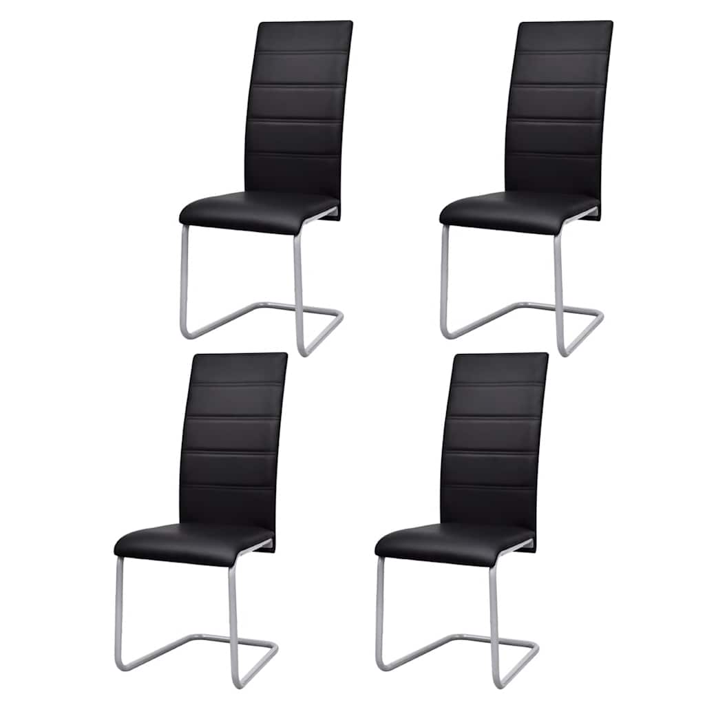 Vidaxl eetkamerstoelen 4 st kunstleer zwart