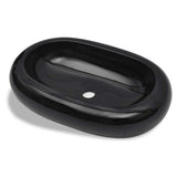 Vidaxl Washbe, Keramik, Oval, Schwarz