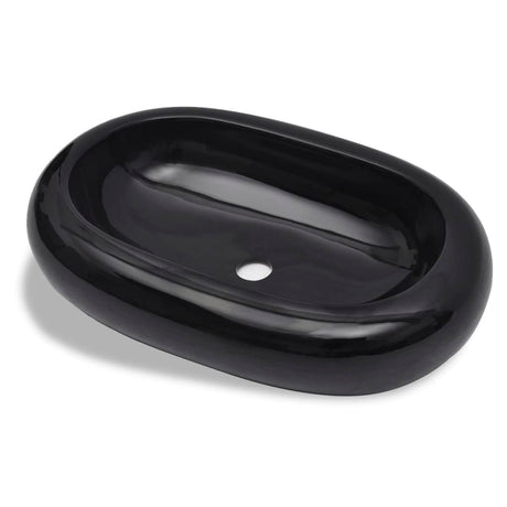 Vidaxl Washbe, Keramik, Oval, Schwarz