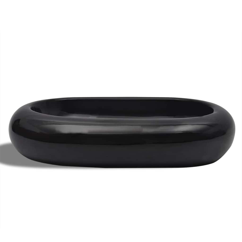 Vidaxl Washbe, Keramik, Oval, Schwarz