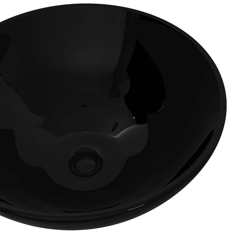 VidaXL Spüle, Keramik, rund, schwarz 325 mm