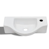 Vidaxl -Waschbecken mit weißer Keramik Kranloch