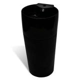 Vidaxl Stehende Waschbecken mit Landung und Taphole Black Round Ceramics