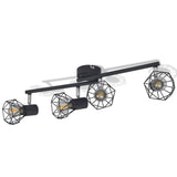 Vidaxl Deckenlampe mit 4 LEDs Industrial Style Schwarz