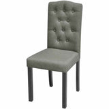 Vidaxl eetkamerstoelen 4 st stof grijs