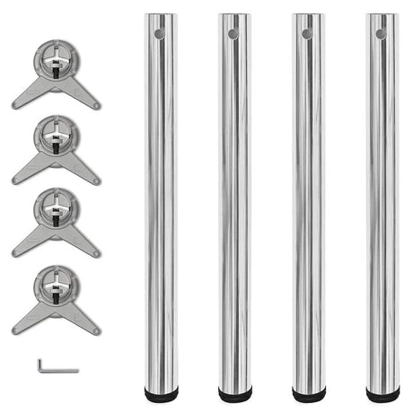 Vidaxl tafelpoten in hoogte verstelbaar chroom 710 mm 4 st