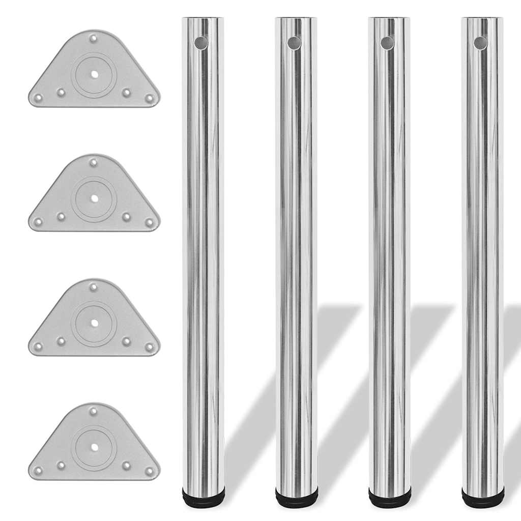 Vidaxl tafelpoten in hoogte verstelbaar chroom 710 mm 4 st