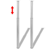 Vidaxl tafelpoten telescopisch roestvrij staal 710 mm - 1100 mm 2 st