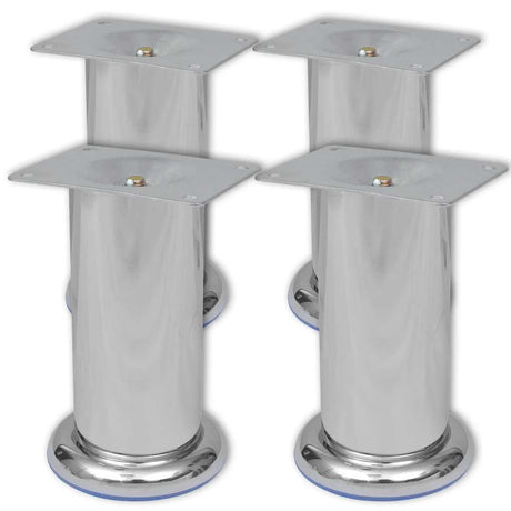 Vidaxl bankpoten rond chroom 120 mm 4 st