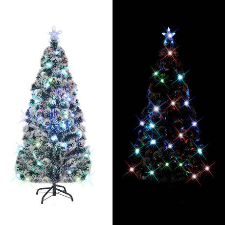 Vidaxx beleuchteter Weihnachtsbaum mit Ständer und LED 180 cm Glasfaser