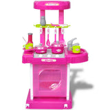 Vidaxl Kinderspielküche mit Lichtern Soundeffekte rosa
