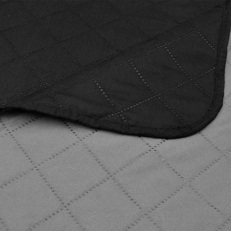 VIDAXL BEDSPREAD DOUBLE SEITE 220X240 CM Schwarz grau