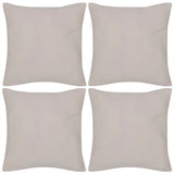 Vidaxl -Kissenbezüge Baumwolle 50 x 50 cm Beige 4 Teile