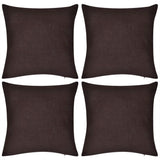 Vidaxl -Kissen bedeckt Baumwolle 50 x 50 cm braun 4 Teile