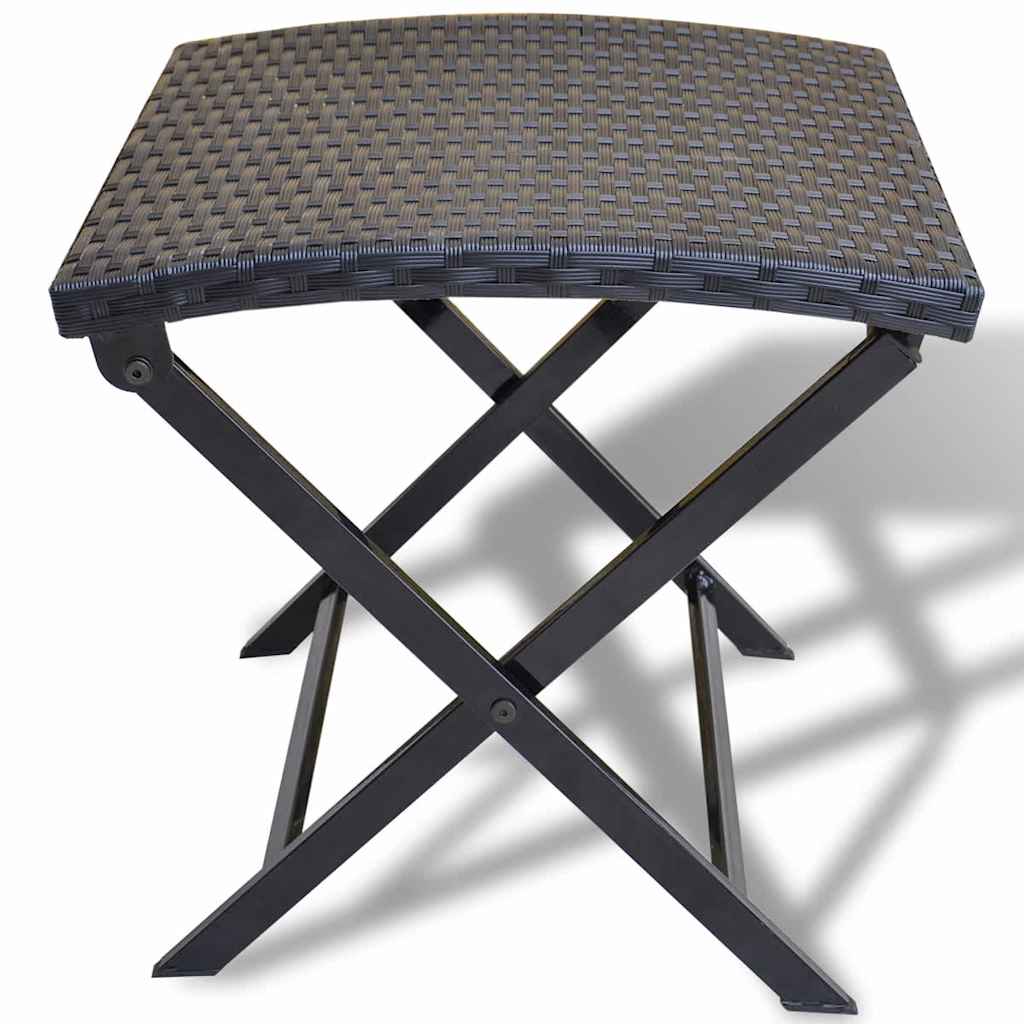Vidaxl kruk inklapbaar poly rattan zwart