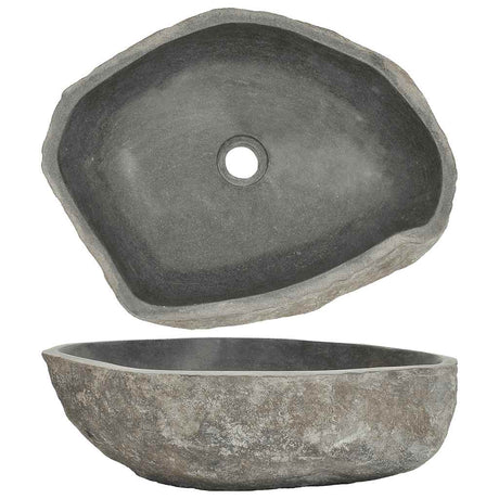 VIDAXL WASHBAIN OVAL (45-53) x (34-41) CM-Flussstein