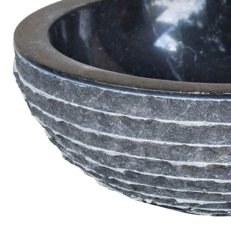 VidaXL Waschbecken 40 cm Marmor schwarz