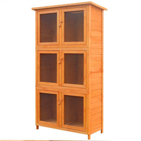VidaXL Tierkäfig 6 Zimmer Holz