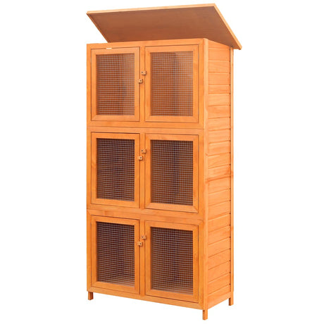 VidaXL Tierkäfig 6 Zimmer Holz