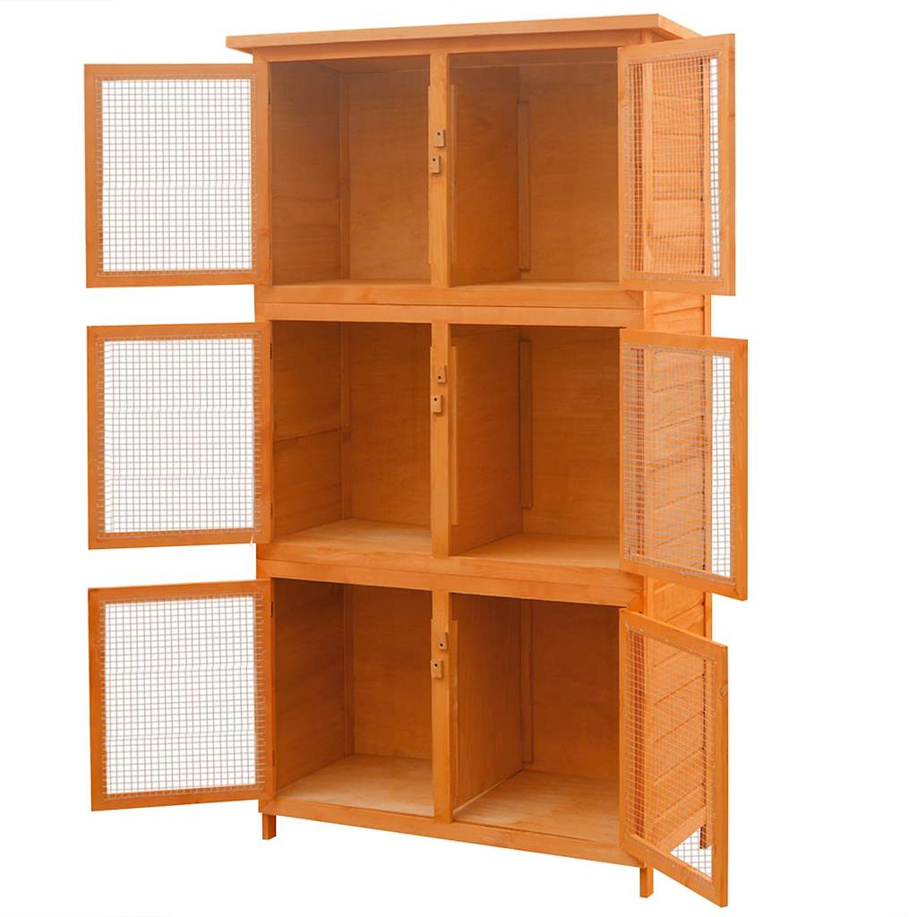 VidaXL Tierkäfig 6 Zimmer Holz