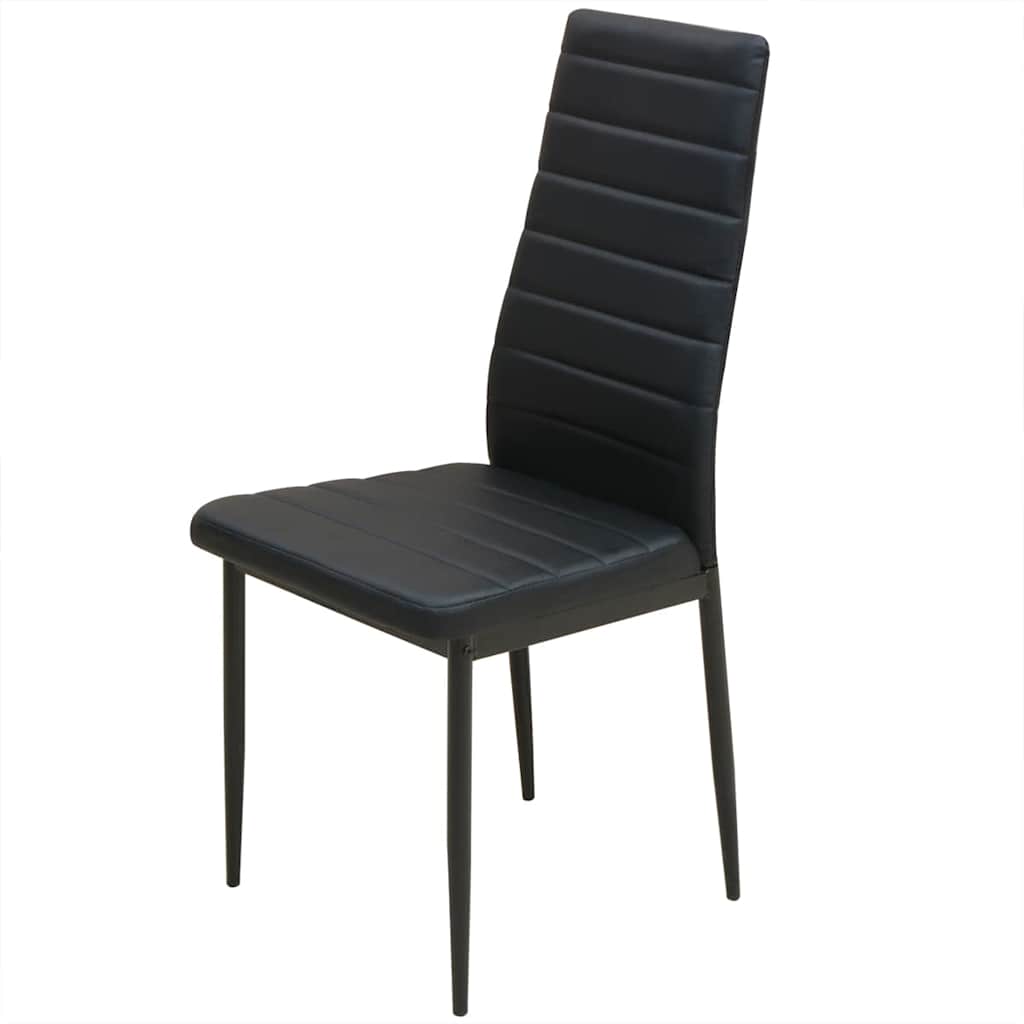 Vidaxl eetkamerset tafel en stoel zwart 5-delig