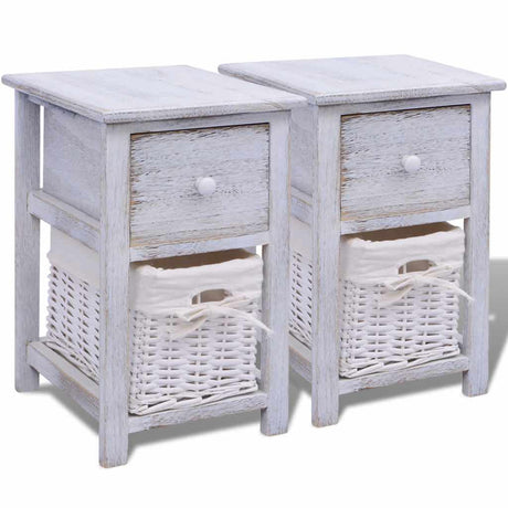 Vidaxl nachtkastjes 2 st hout wit
