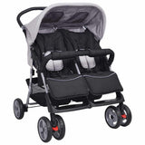 Vidaxl Twin Car Steel Grau und Schwarz