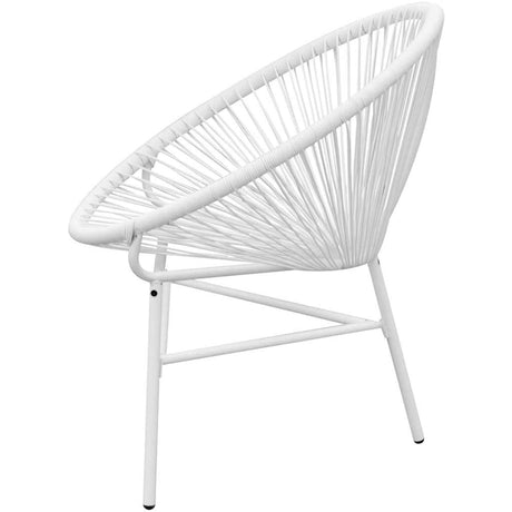 Vidaxl tuinmaanstoel poly rattan wit
