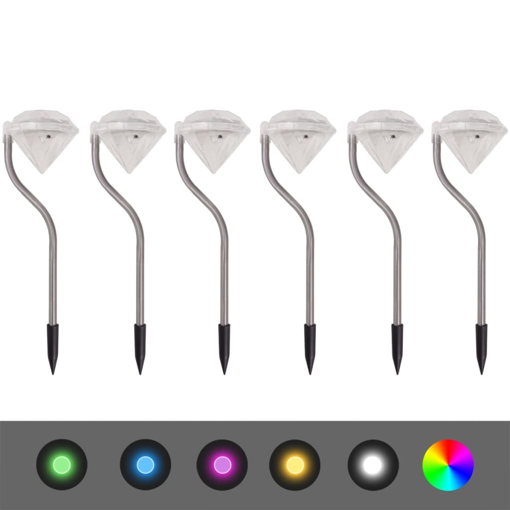 Vidaxl Solar Energy LED Gartenlampe 6 Teile 9x7.8x29.5 cm