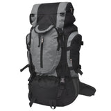 Vidaxl Rucksack Wandern xxl 75 l schwarz und grau