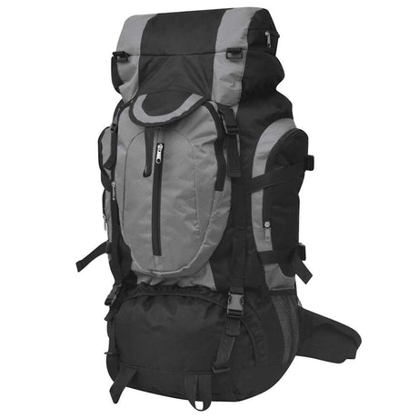 Vidaxl Rucksack Wandern xxl 75 l schwarz und grau