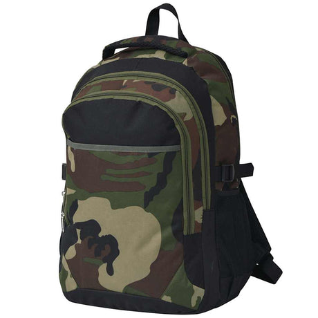 Vidaxl -Rucksack für die Schule 40 l Schwarz und Tarnung