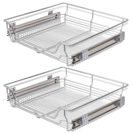 Vidaxl Drahtkörbe verlängert 2 PCs 600 mm silberfarben