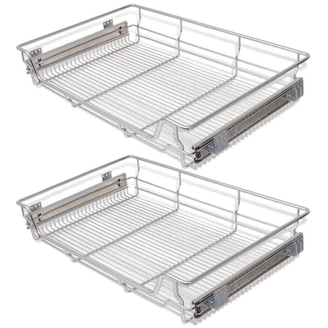 Vidaxl Drahtkörbe verlängert 2 PCs 800 mm silberfarben