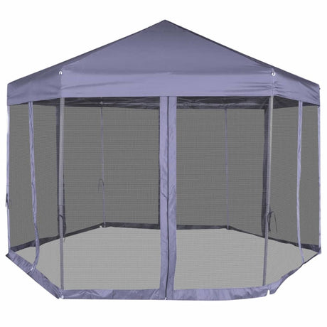 Vidaxl-Partyzelt mit Seitenwänden Pop-up Hexagonal 3,6x3,1 M dunkelblau