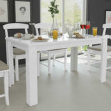Vidaxl eettafel 140x80x75 cm wit