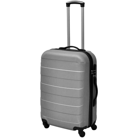 Vidaxl 3-teiliges Gepäckset hart 45,5 55 66 cm Silberfarbe