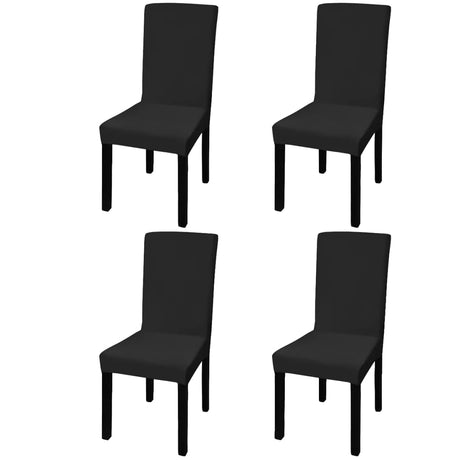Vidaxl -Sitz deckt 4 St. Stretch gerade schwarz ab