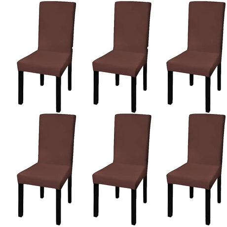 Der Vidaxl -Stuhl bedeckt 6 St. Stretch gerade braun