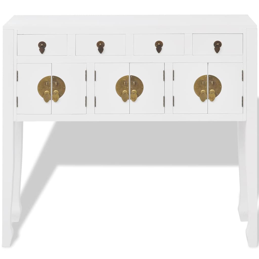 Vidaxl dressoir chinese stijl massief hout wit