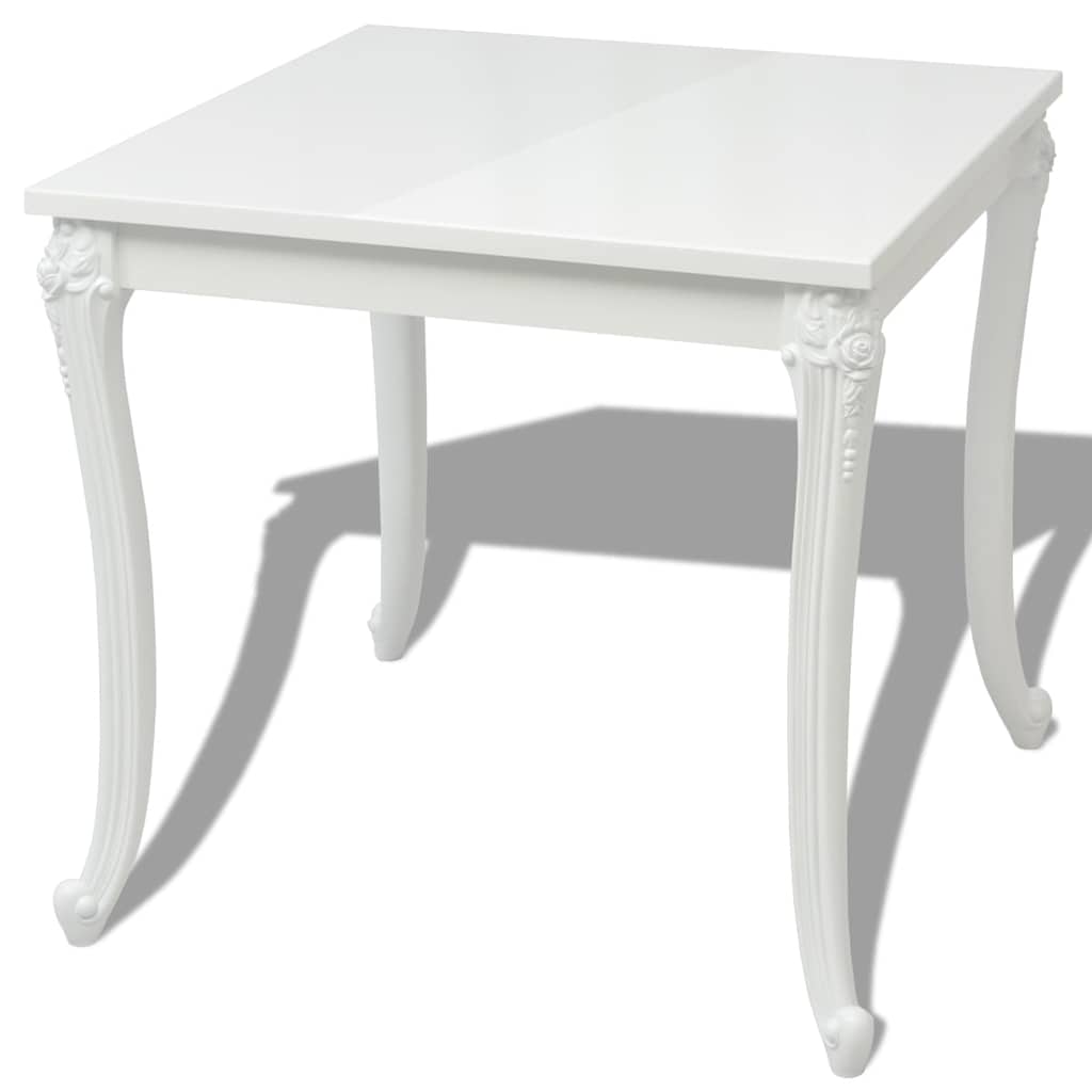 Vidaxl eettafel 80 x 80 x 76 cm hoogglans wit