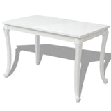 Vidaxl eettafel 116x66x76 cm hoogglans wit