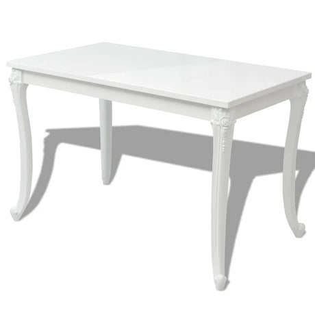 Vidaxl eettafel 116x66x76 cm hoogglans wit