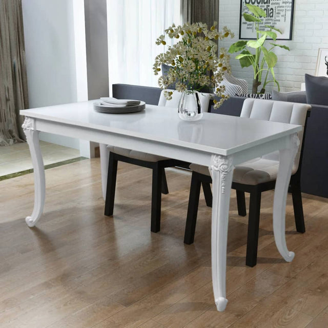 Vidaxl eettafel 116x66x76 cm hoogglans wit