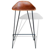 Vidaxl barstoelen 2 st echt leer zwart en bruin