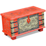 Vidaxl opbergkist 80x40x45 cm mangohout rood