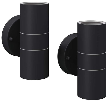 Vidaxxl LED Wandleuchte Outdoor Up-Down Edelstahl 2 Stk