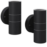 Vidaxl LED -Wandlampe außerhalb Edelstahl 2 Stcs